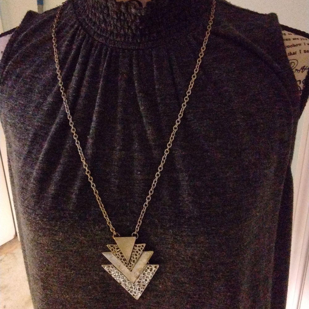 Women's VINTAGE Silver Tone Geometric Statement necklace!  EUC VINTAGE!